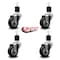 Service Caster 3'' Black Poly Wheel Swivel 1-7/8'' Expanding Stem Caster Set, 4PK SCC-EX20S314-PPUB-BLK-178-4 - alternate 3